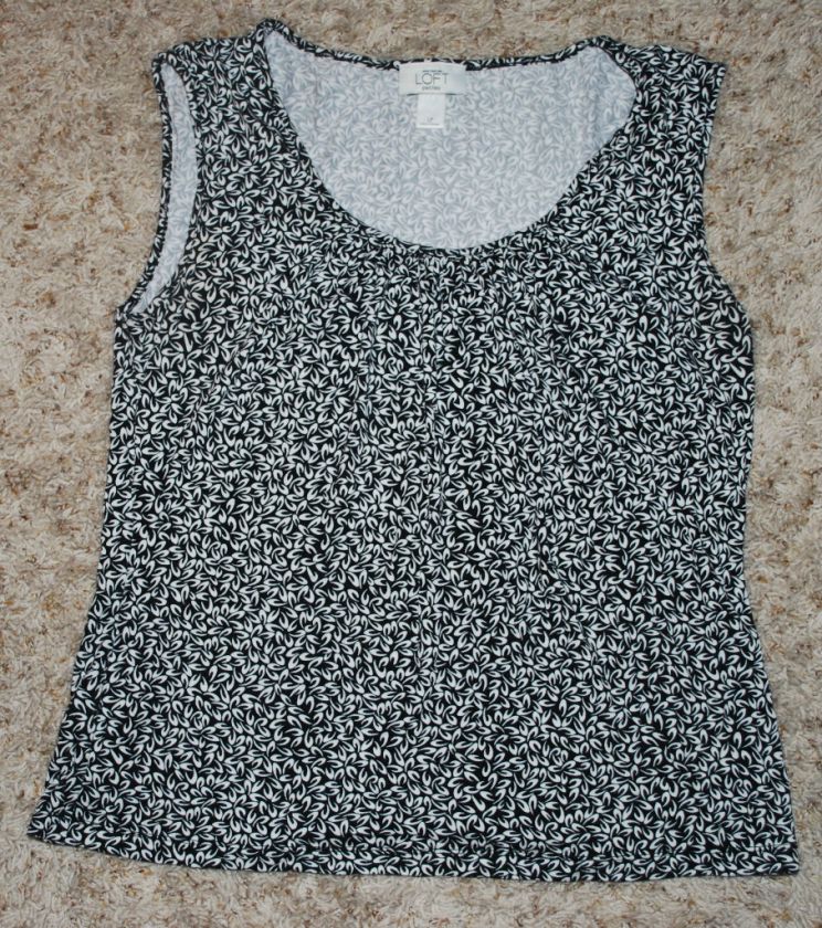 LN Ann Taylor LOFT funky black tank top shirt Large Pet  