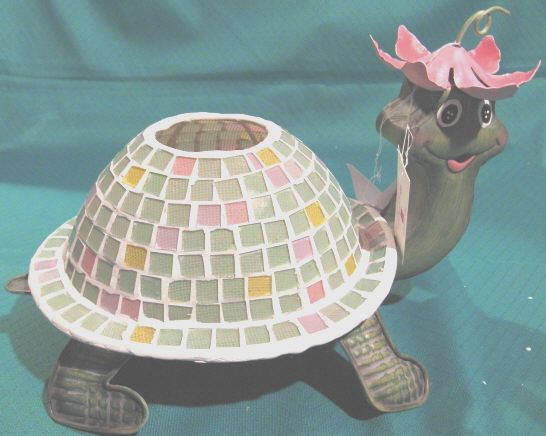 Home Interior Turtle Mosaic Candleholder NIB  