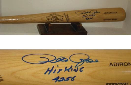 PETE ROSE AUTOGRAPHED BAT (HIT KING) W/ PROOF  