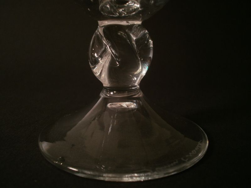 Daum Nancy Crystal Wine or Water Goblet Etched Intertwined Swirls 