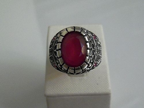 925 STERLING SILVER MENS RUBY RING  