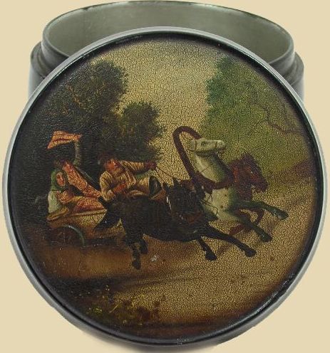 Antique Russian Lacquer box Fedoskino  V.O. Vishnyakov Workshop, the 