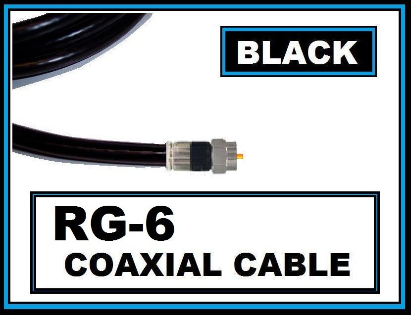 100 Ft)RG 6 Black Coax/Coaxial Satellite TV Antenna Cable 75Ohm,3Ghz 