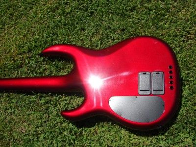 CARVIN METALIC RED 5 STRING BASS WITH CARVIN CASE  