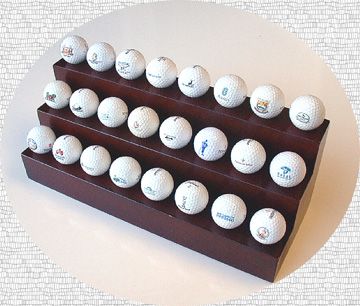 Deluxe Handcrafted Rosewood 3 Tier 24 Golf Ball Display  