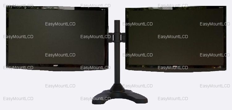 Dual/Two LCD Monitor Stand Free Standing   Up to 24  