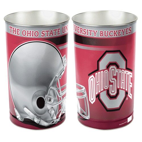 OHIO STATE BUCKEYES GARBAGE TRASH CAN WASTE BASKET  