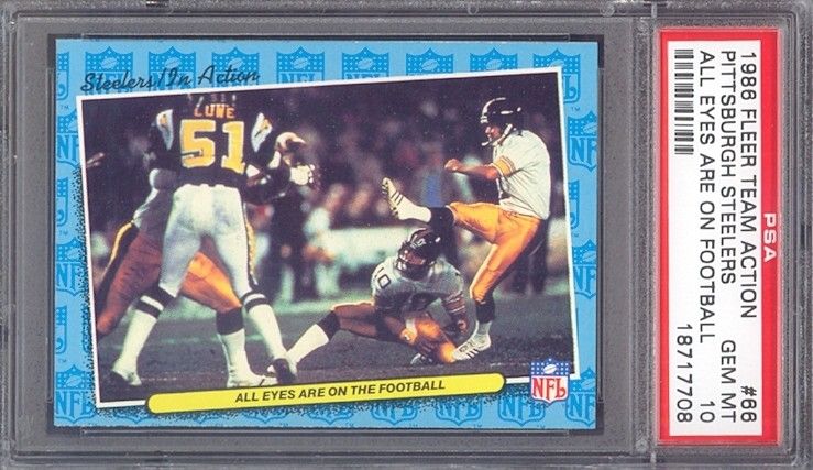 1986 Fleer Team Action #66 Steelers Eyes PSA 10 pop 1  