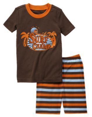 NWT Gymboree Boys Surf Champ SS Pajamas 4 5 6 7 10  