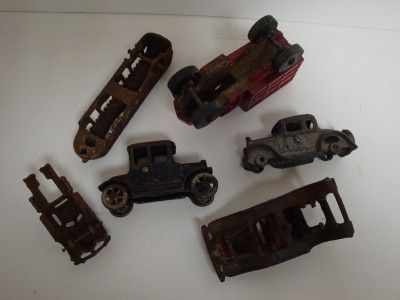   Lot of ARCADE Cast Iron Toy Cars Trucks Hubley Parts etc. Old Toys