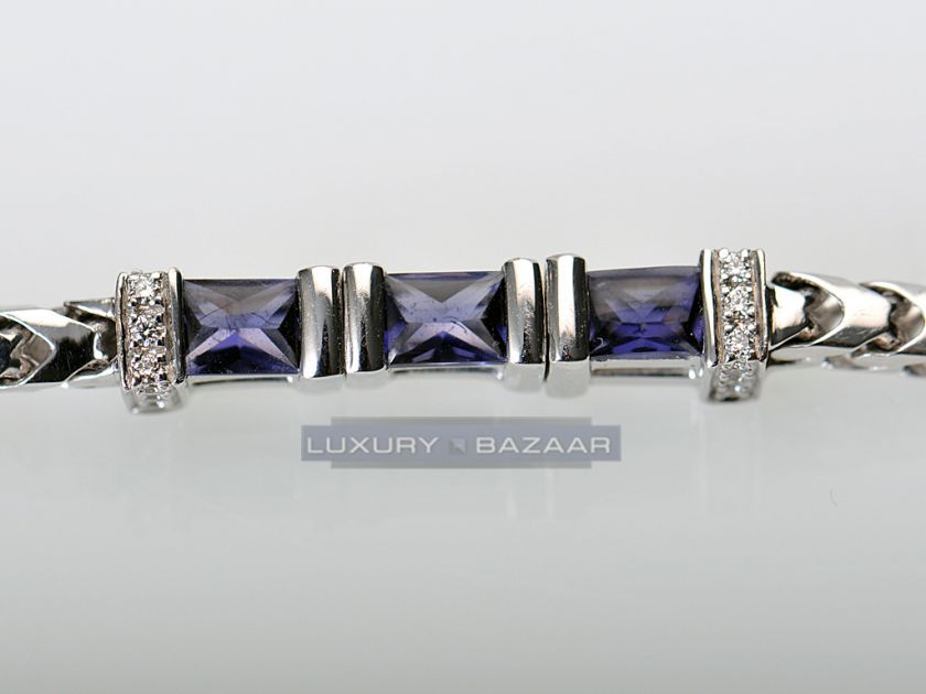 Di Modolo 18K WG MicroPave Diamond Amethyst Bracelet  