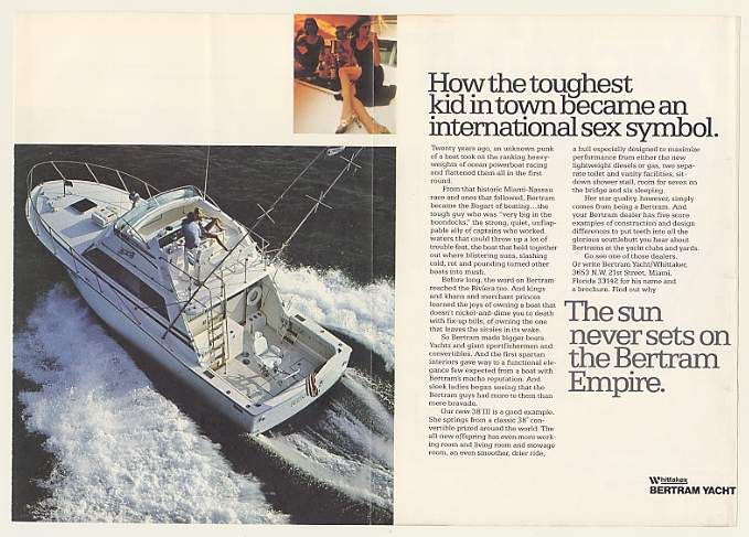 1979 Bertram Yacht 38 III Boat Photo Double Page Ad  